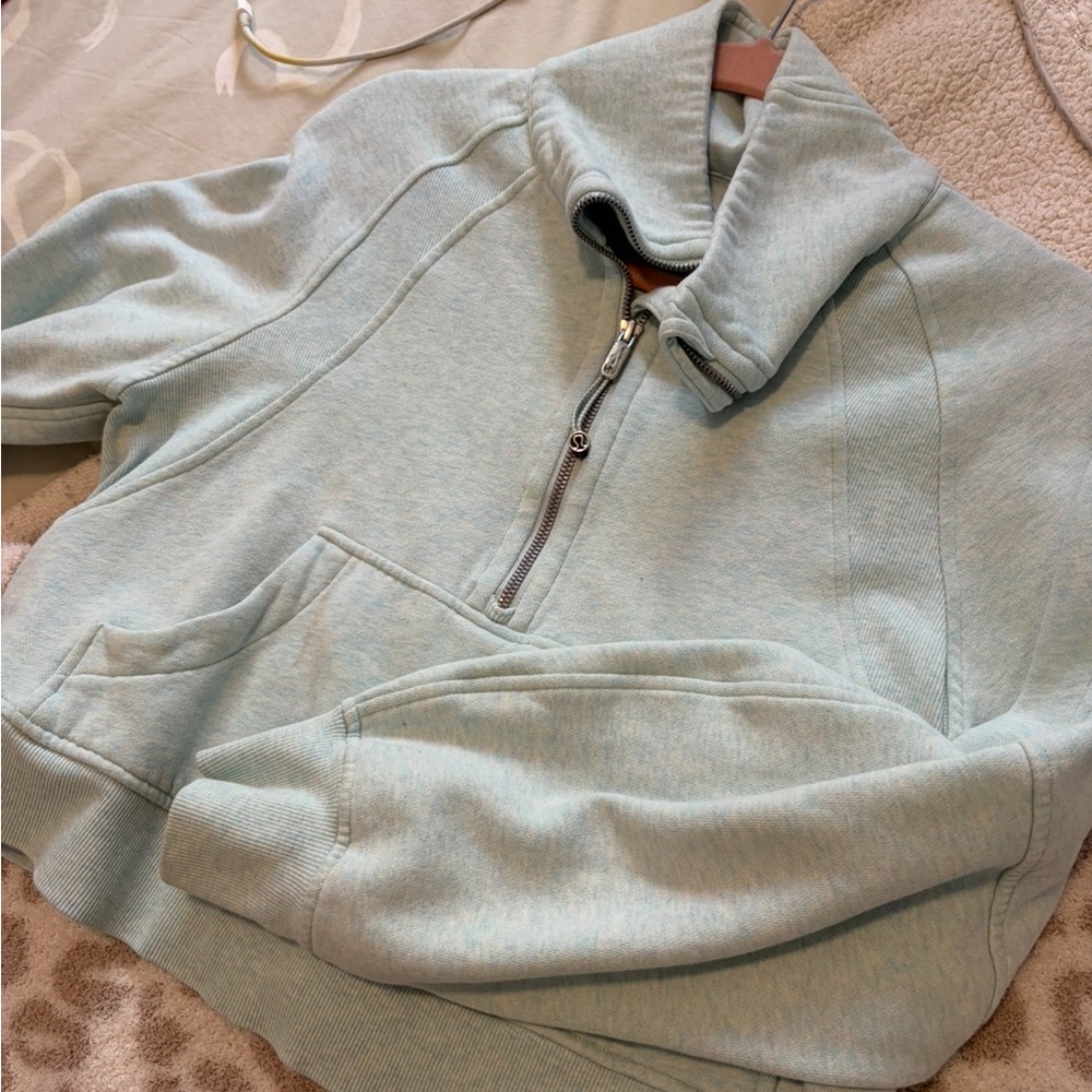Lulu lemon light blue quarter zip scuba